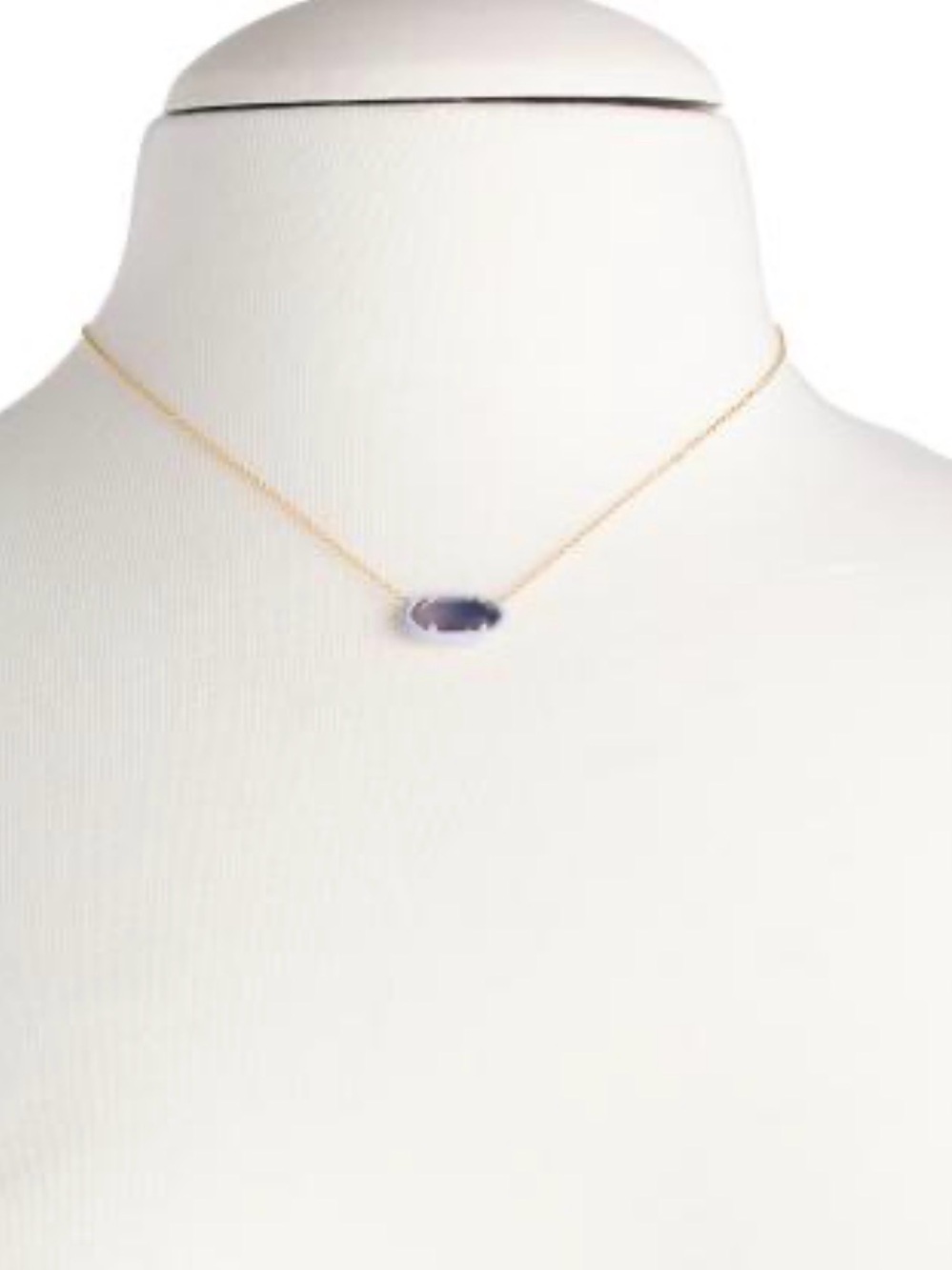 NWT KENDRA SCOTT gold lavender ombre illusion enamel frame pendant necklace